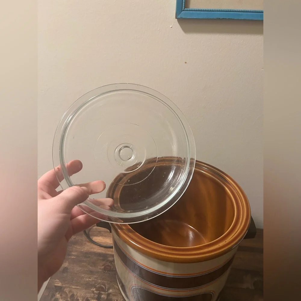 Vintage Rival Crock-Pot Slow Cooker 3.5 Qt Model 3100 Brown Orange Works
